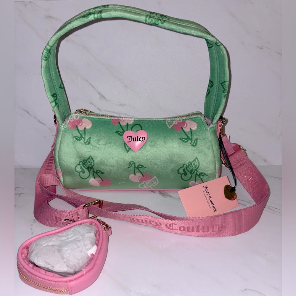 Viral Retro Juicy Cherry Shoulder Bag - Green Multi